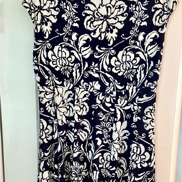 Ralph Lauren Floral Navy and White Dress Size 14 - Picture 2 of 2